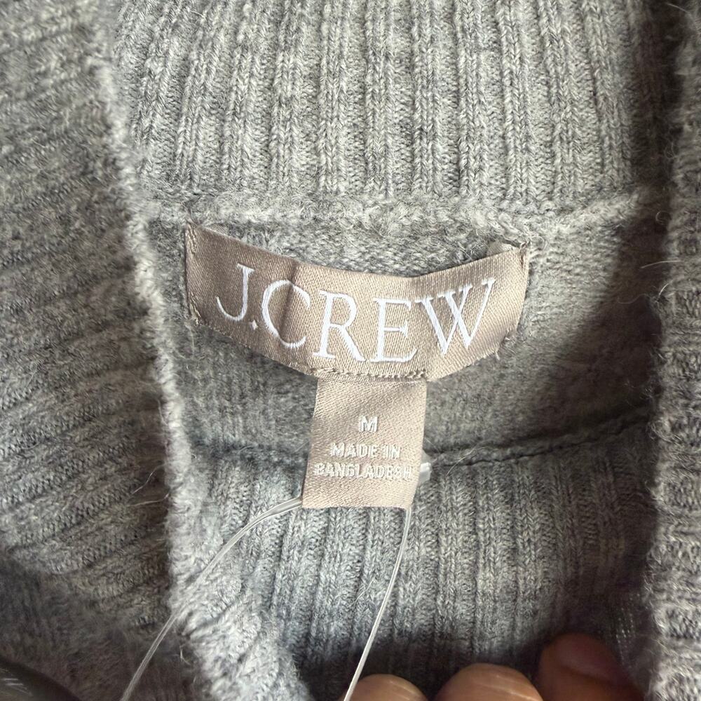 J.Crew Ribbed Mockneck Sweater in Supersoft Yarn Gray Size Medium Alpaca Wool‎ - Picture 3 of 13